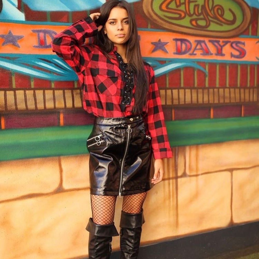Faux Leather Skirt From LF